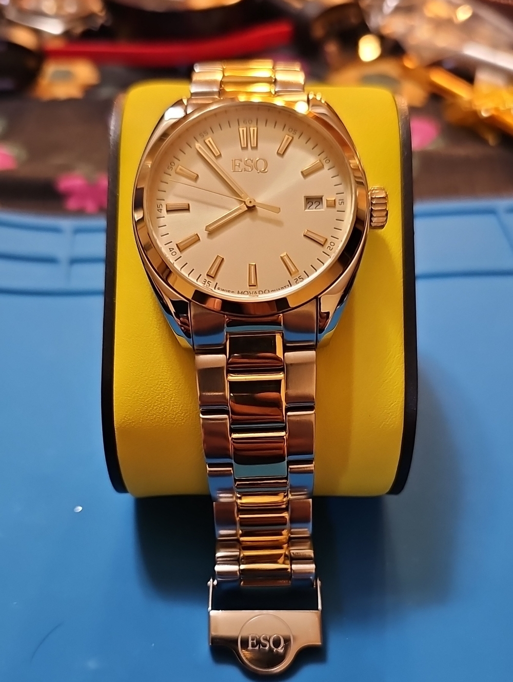 Movado ESQ Two-Tone Gold and Silver Men's Bracelet Watch